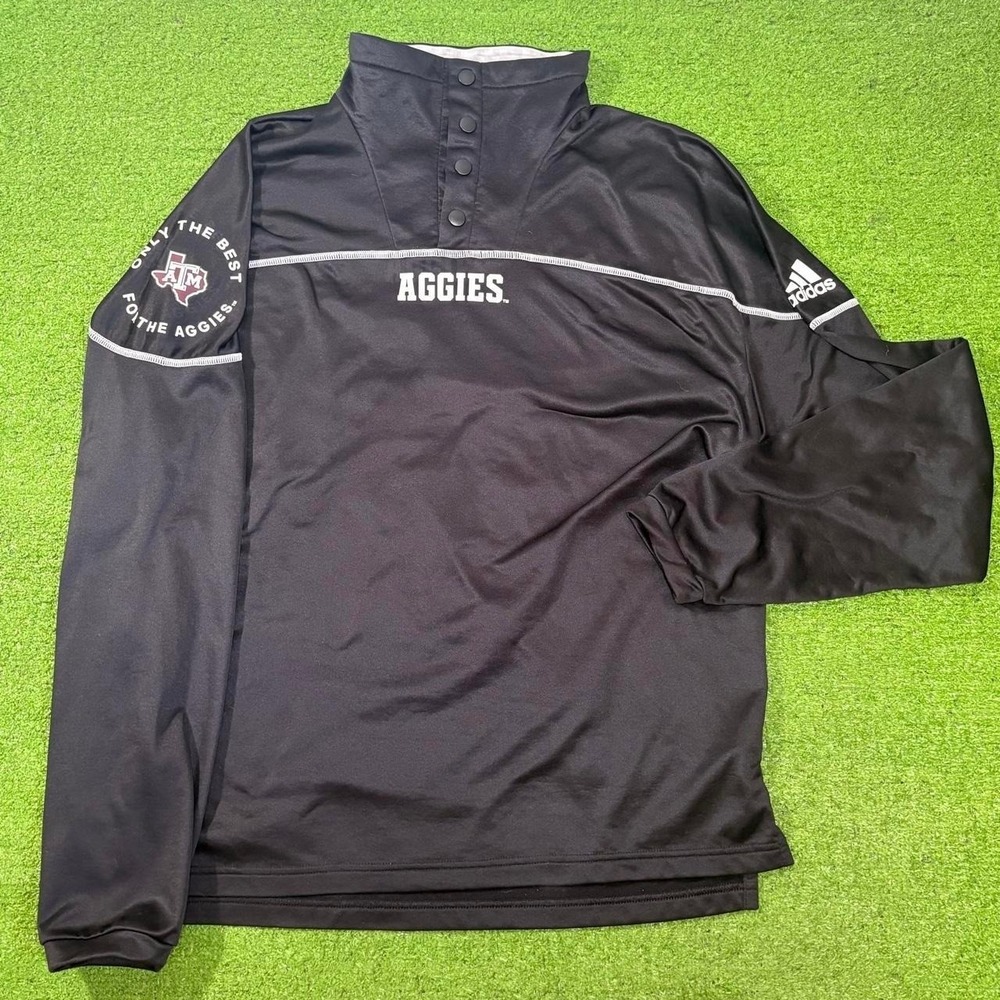 Adidas Men's M Black Long Sleeve‎ Mock Neck Texas A&M Aggies Performance Shirt